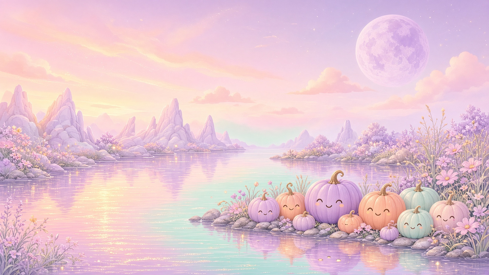 Blush Cove digital wallpaper