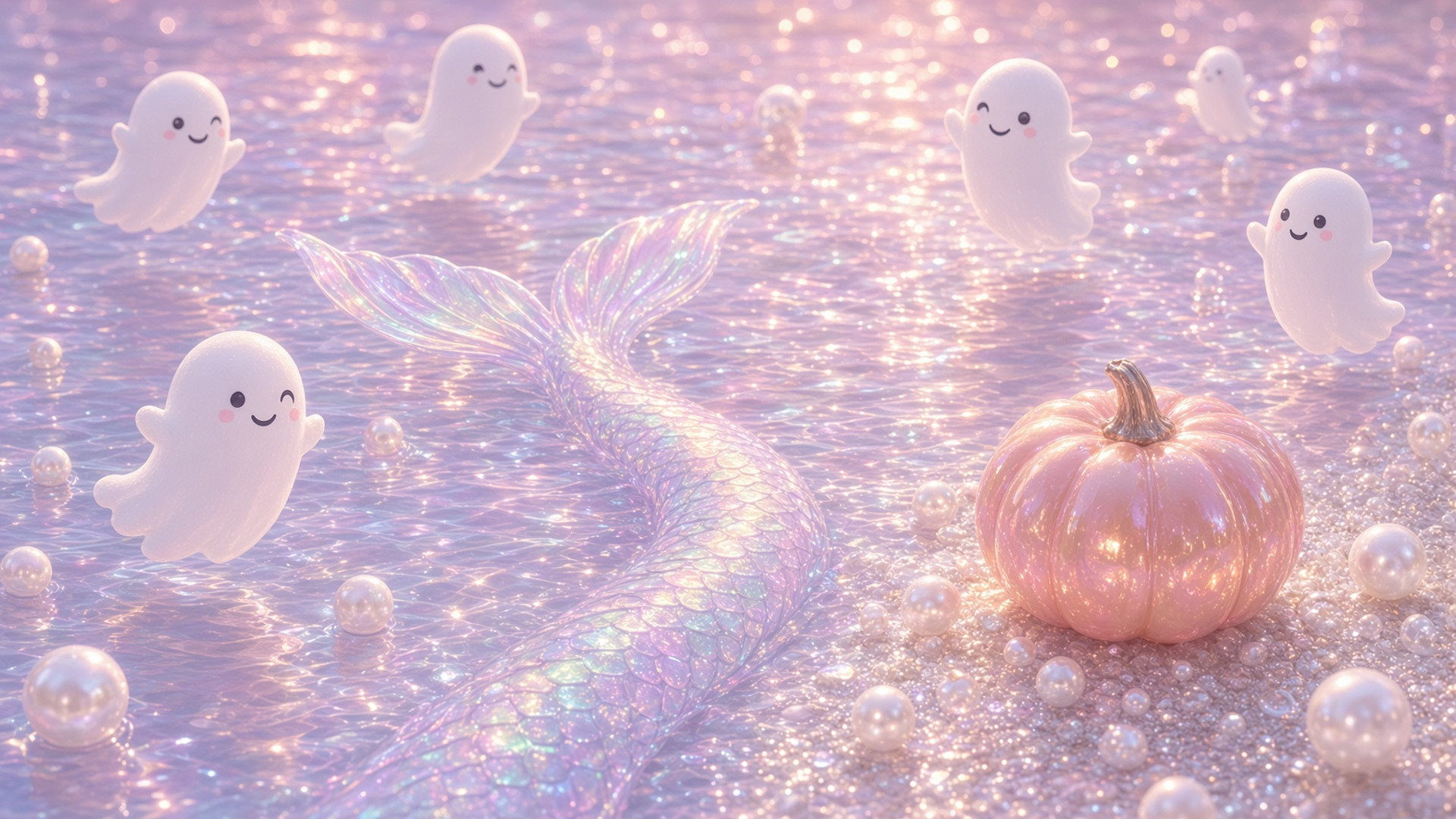 Glitter Boo digital wallpaper